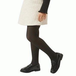 Collant Polaire Fille Noir – Effet Transparent