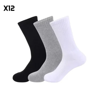 Pack 12 paires chaussettes longues sport