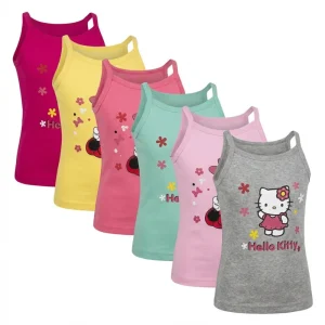 Pack 6 Débardeurs Fille Couleurs Hello Kitty / Mickey