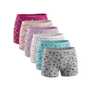 Pack 6 slips shorts fille fleurie