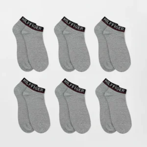 Pack de 6 Paires de Chaussettes Courtes Tommy Hilfiger - Gris & Noir