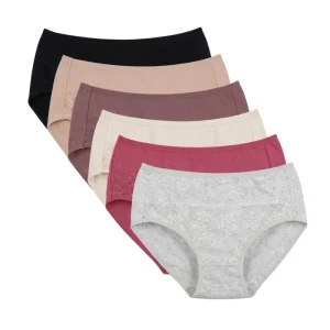 Pack 6 slips femme coton S 2